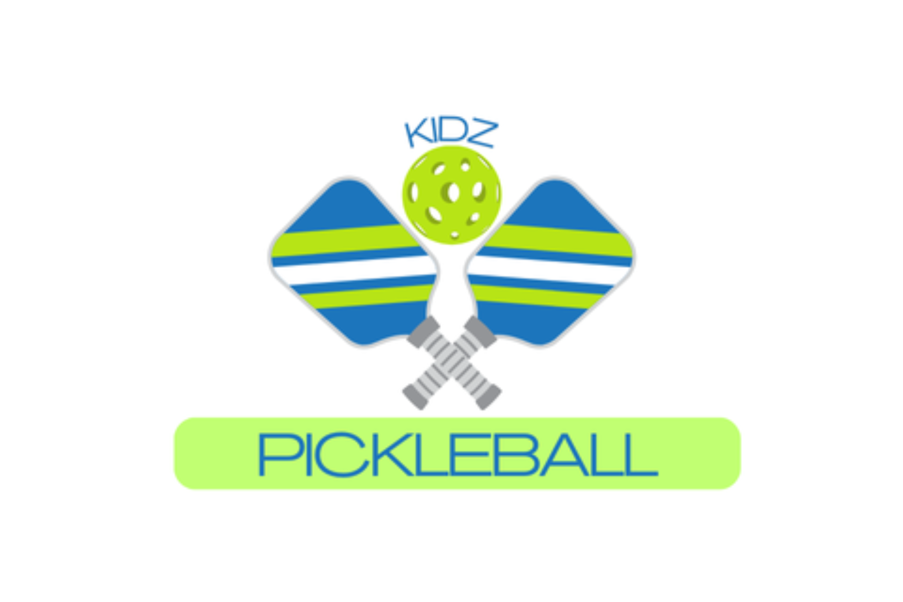 The Kidz Pickleball logo for after school enrichment programs, camps and parties.